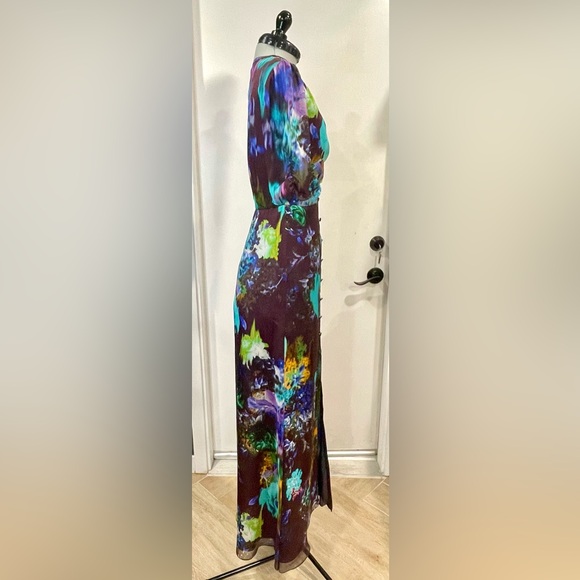 Mason by Michelle Mason Silk Floral Maxi, plum floral, 0 - Picture 6 of 14
